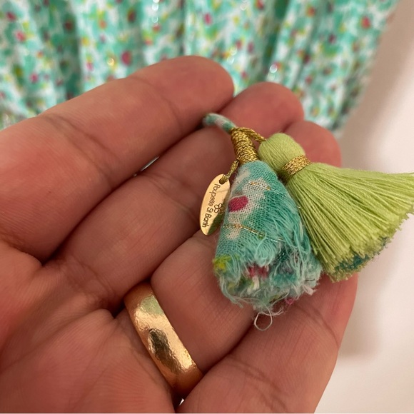 Poupette St Barth Triny Mini Green Floral Dress Large - Picture 8 of 12